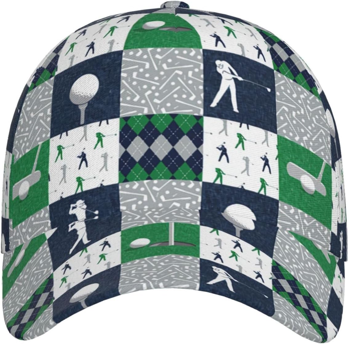 Golf Hats for Men Women Golf Ball Adjustable Baseball Snapback Hat Outdoor Black Green Golf Hat - Image 2