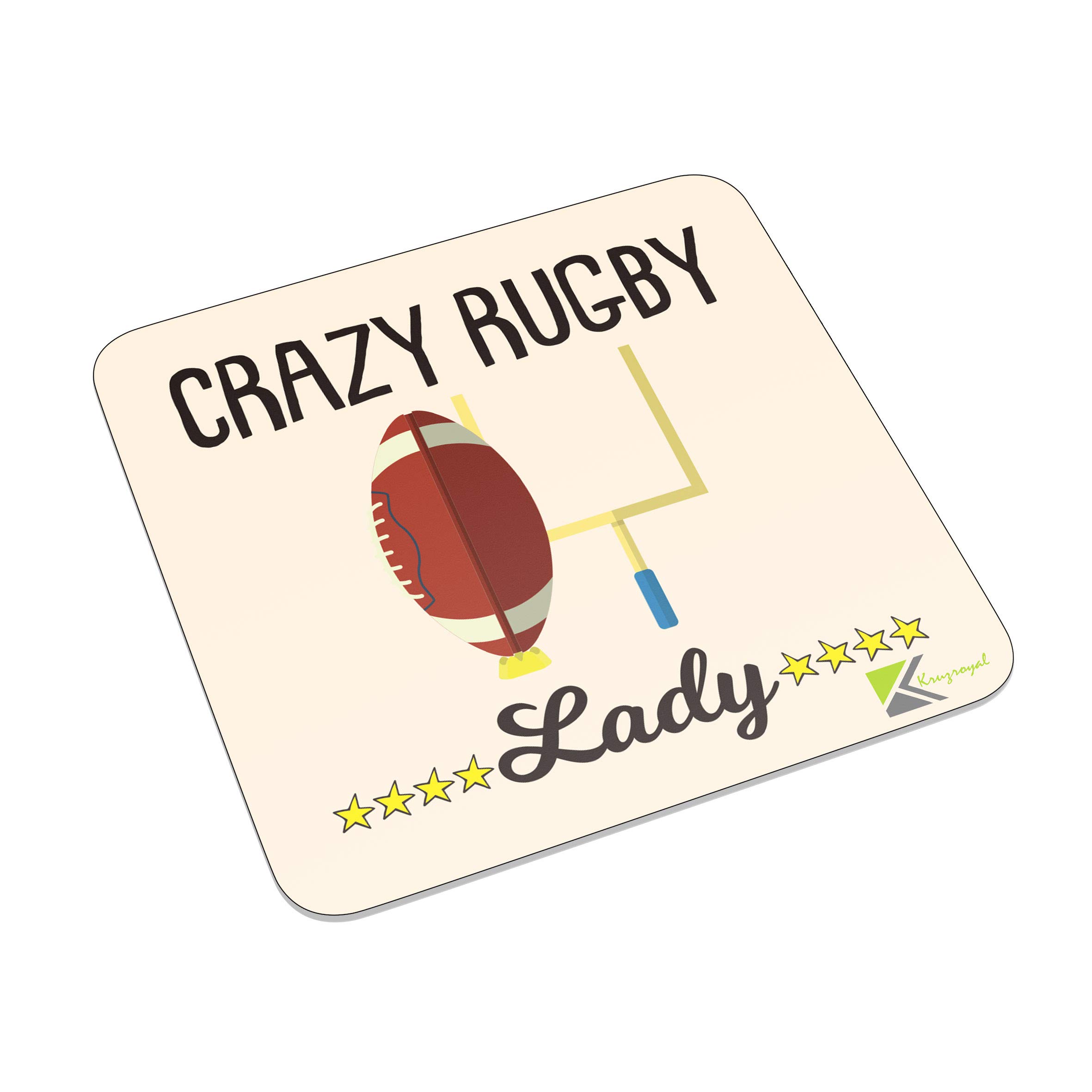 Kruzroyal Multicolor Fm090 Crazy Rugby Lady Novelty Funny Idea Glossy Metal Square Fridge Magnet