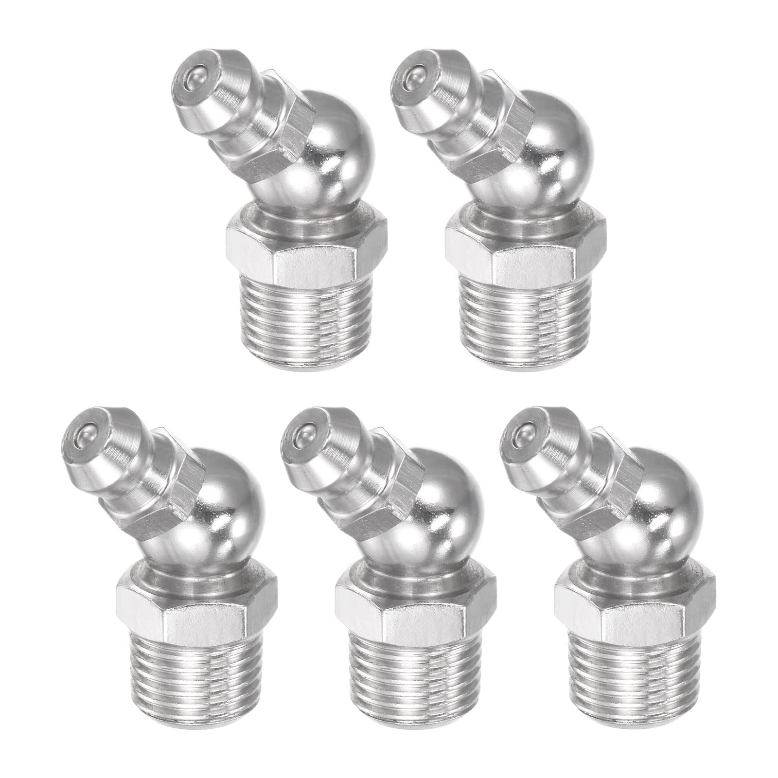 Raccord de graisse hydraulique coudé 45 pour injecter la graisse sans fuite inox 304 uxcell