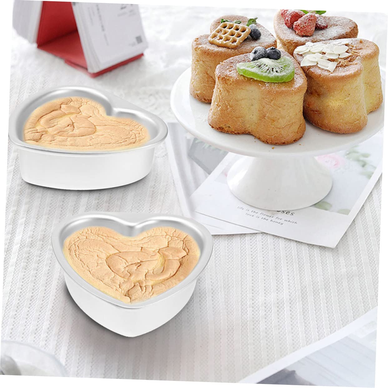 MAGICLULU 8stücke Herzförmige Kuchenformen Wiederverwendbare Backformen Aus Tiefe Herzbackformen Käsekuchen Und Torten Backzubehör Für Besondere Anlässe