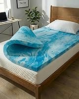Vista 13 de Cubrecolchón de espuma viscoelástica súper suave, tamaño King, espuma viscoelástica transpirable con infusión de gel de 3 pulgadas, cubrecolchón
