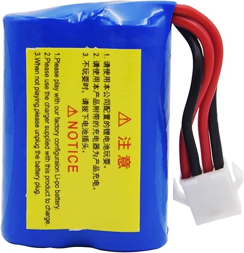 Miniatura 4 de Blomiky Paquete de 2 baterías recargables de iones de litio de 7.4 V (2 x 3.7 V) 1100 mAh con conector SM-4P y cable de cargador USB de repuesto