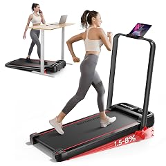 RHYTHM FUN Treadmill with Incline Walking Pad with Handle Bar 300lbs Walking Pad with APP Portable Folding Walking