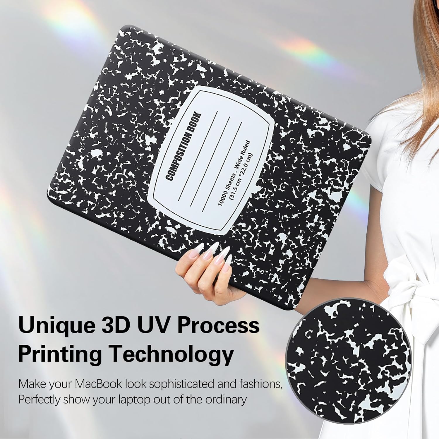 Funut for MacBook Air 13.6 inch Case 2025 2024 2023 2022 Release M2 M3 M4 A3240 A3113 A2681, Funut Plastic Laptop Hard Shell Case & Keyboard Cover for M2 M3 M4 MacBook Air 13 inch, Composition Book - Image 2