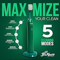 Vista 4 de BIG MOUTH TOOTHBRUSH Dr Bobbi Cepillo de dientes eléctrico para adultos, cepillo de dientes recargable ultrasónico con 5 modos de limpieza
