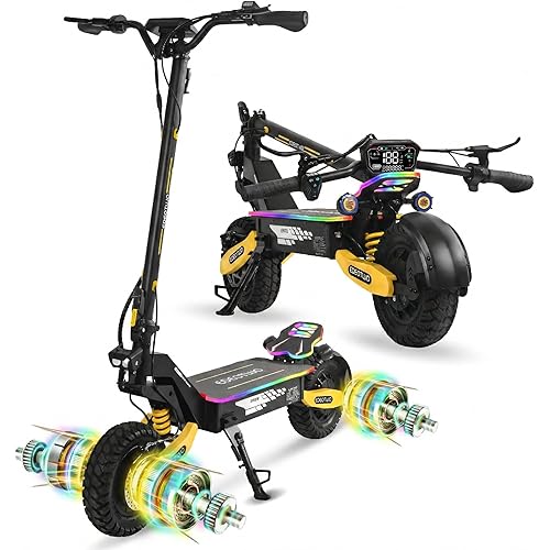 Electric Scooter for Adults, 1200W/2400 Motor Fast E Scooter, 11" Off-Road Tires, Up to 30/40 MPH Top Speed & 20/45 Miles Long Range, Dual Brake, Foldable