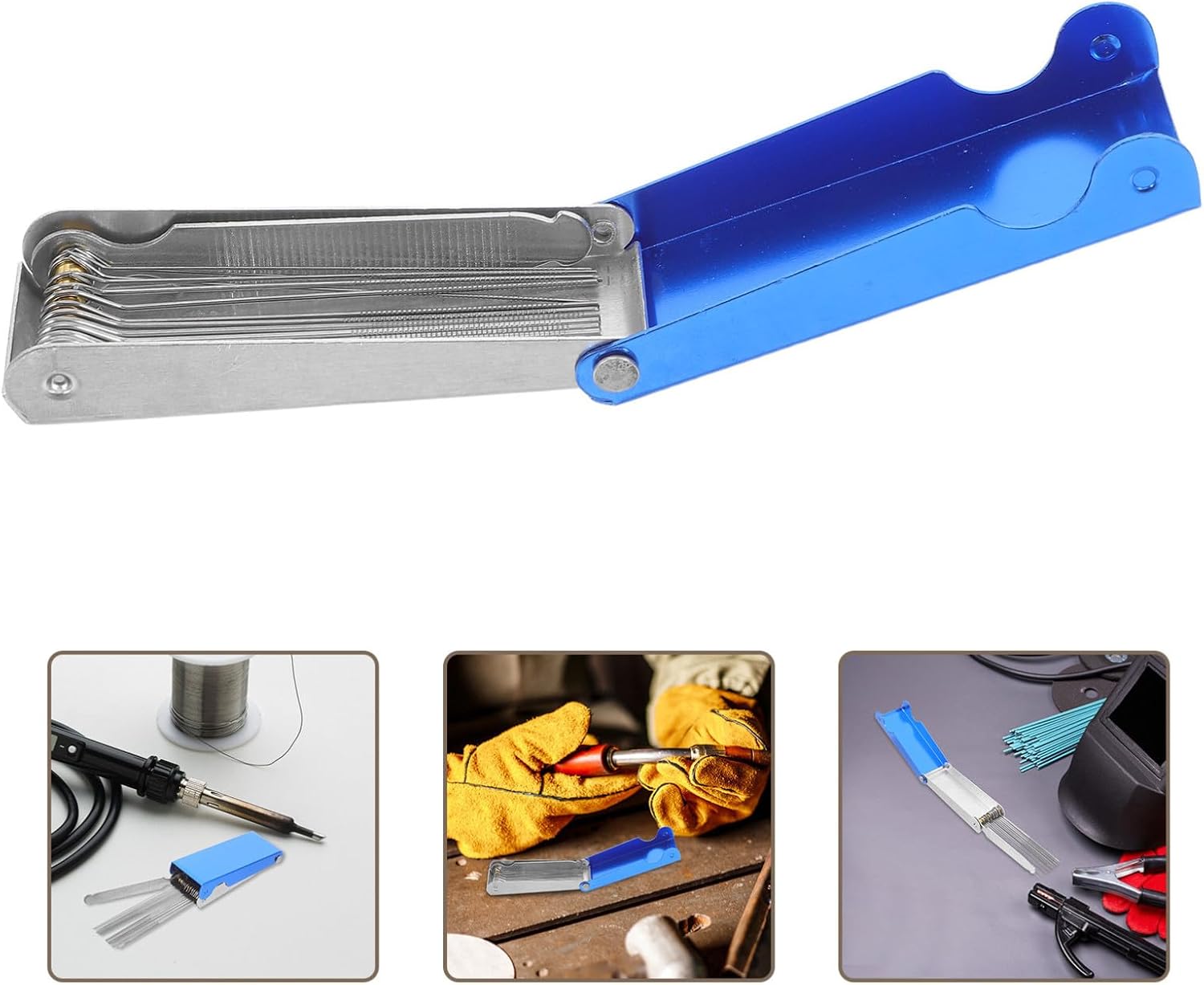 13pcs Welding Tip Cleaner Set Stainless Steel Needles and Aluminum Case, Portable High Temperature Resistant Nozzle Cleaning Tools for Gas Welding and Outdoor Repairs