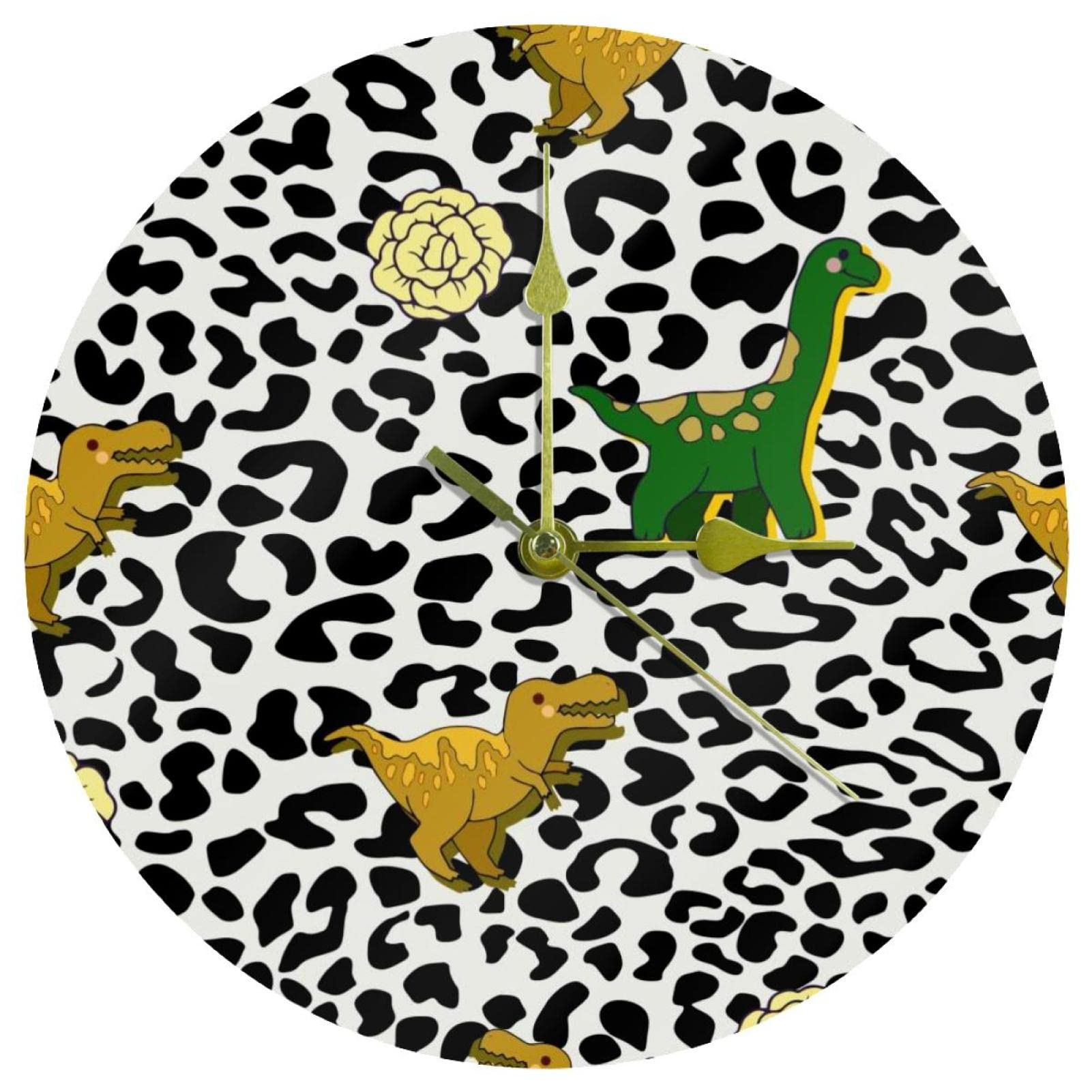 Horloge murale silencieuse pour chambre en acrylique dinosaure 24cm