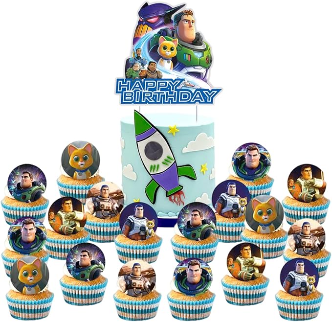 25pcs Buzz Lightyear Party Cake Topper, Buzz Lightyear