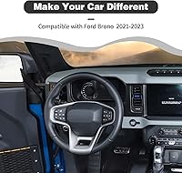 Vista 3 de Cubierta de botón de aire acondicionado para consola central Ford Bronco 2021 2022 2023 + 2/4 puertas (4 piezas, ABS, azul)