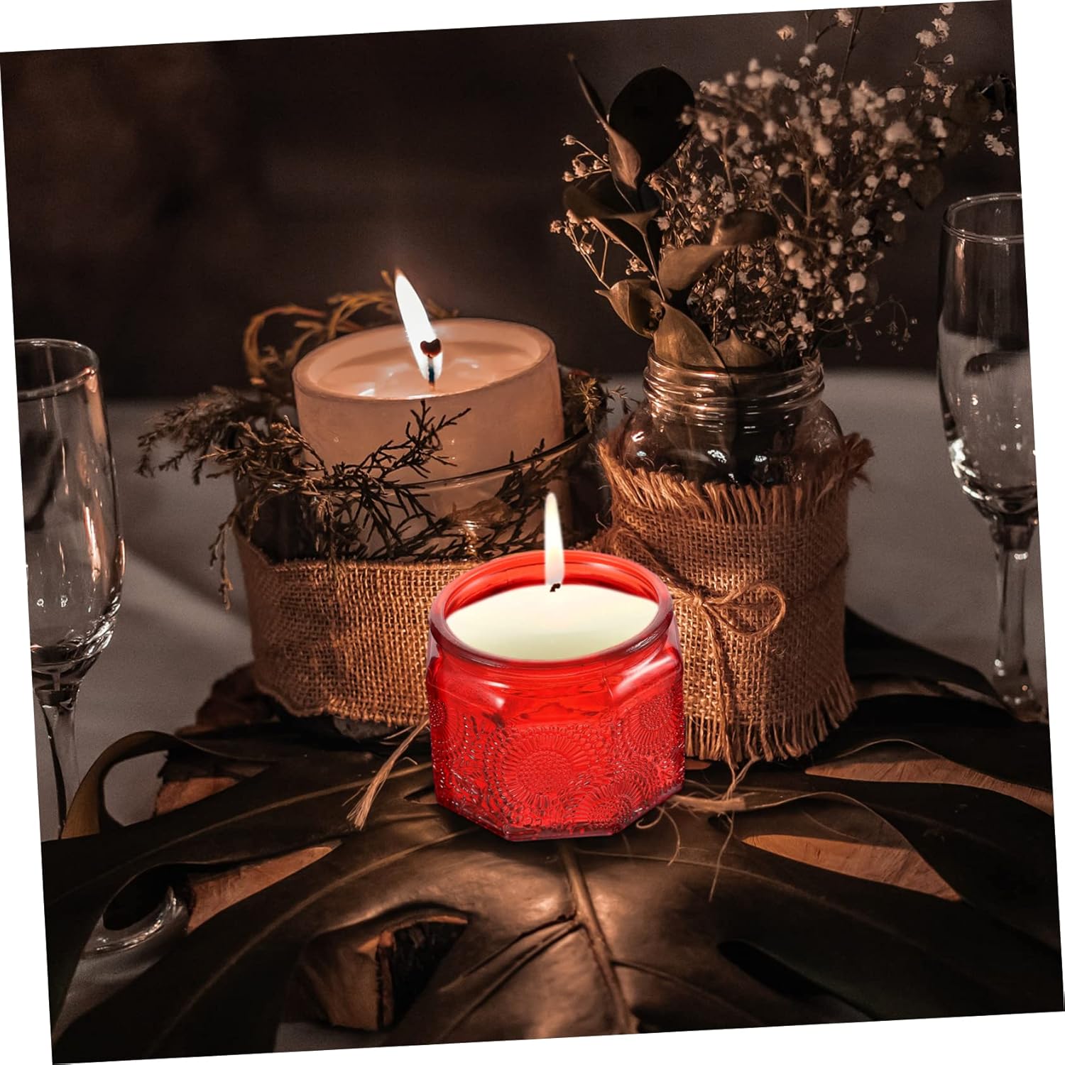 ULDIGI 14pcs DIY Candle Jars Lids Colorful Glass Candle Containers for Crafts for Aromatherapy Home Decor and Unique Making