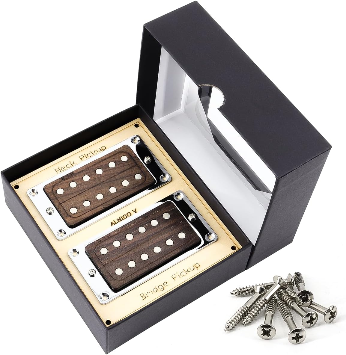 6 String Rosewood Humbucker Pickups for Electric Guitar Replacement Parts (non-adjustable slug)