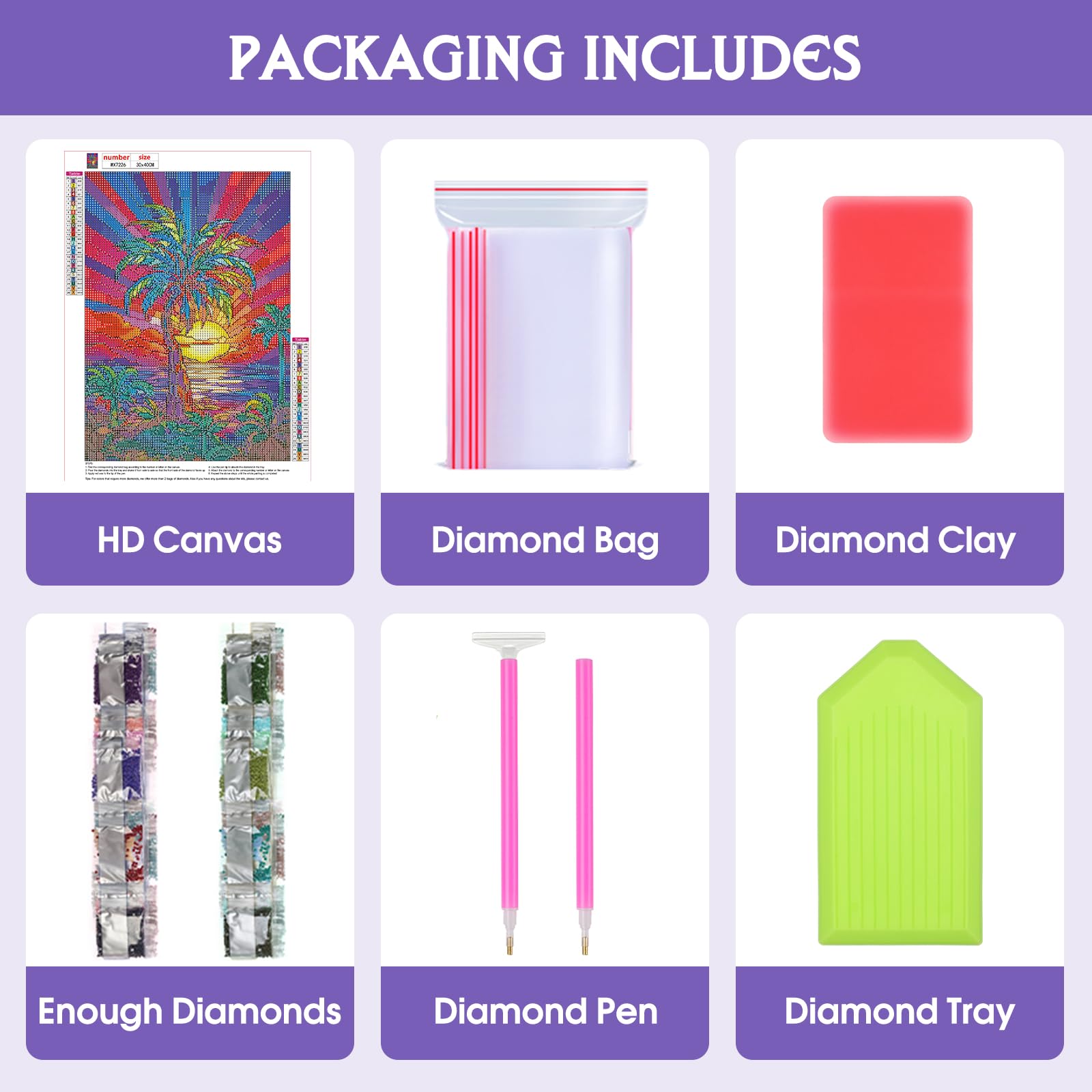 DOMROM Paysage Diamond Painting, Fleurs Peinture Diamant Adulte, Diamant Painting Kit Complet, Enfants Broderie Diamond Artisanat Strass Point De Croix Cristal Painting Pour Décoration Murale 30x40cm