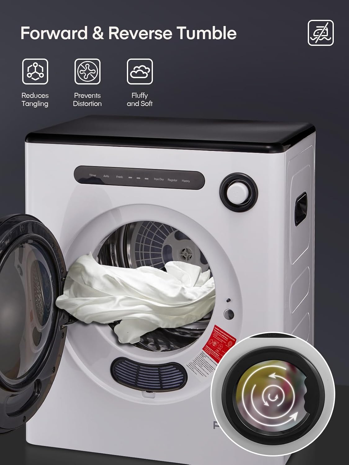 Forward and reverse tumble action illustration