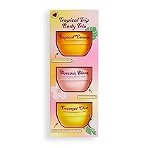 I Heart Revolution, Tropical Trip Body Cream Trio, Lozione Corpo Ultra Idratante, 3 Profumi Estivi, Pelle Morbida, Vegano & Cruelty-Free