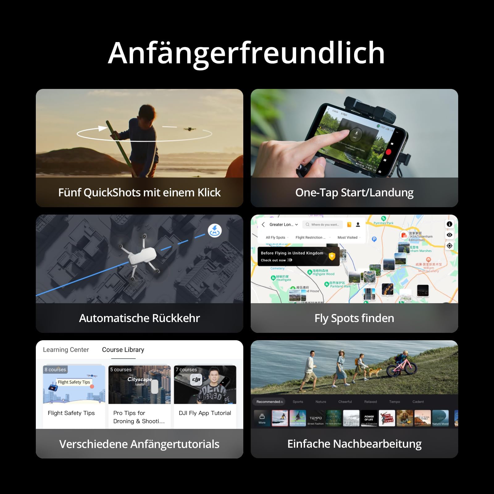 DJI Mini 4K Fly More Combo Drohne 4K UHD Kamera unter 249 g 3-Achsen Gimbal 10 km Videoübertragung 3 Akkus 93 min Flugzeit C0