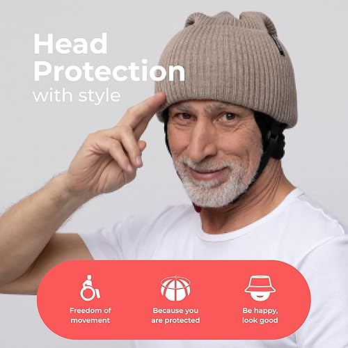 Miniatura 6 de Ribcap Lenny - Casco protector de grado médico  Marrón  Grande (circunferencia de la cabeza 23-24 pulgadas)  Casco suave para epilepsia  Casco