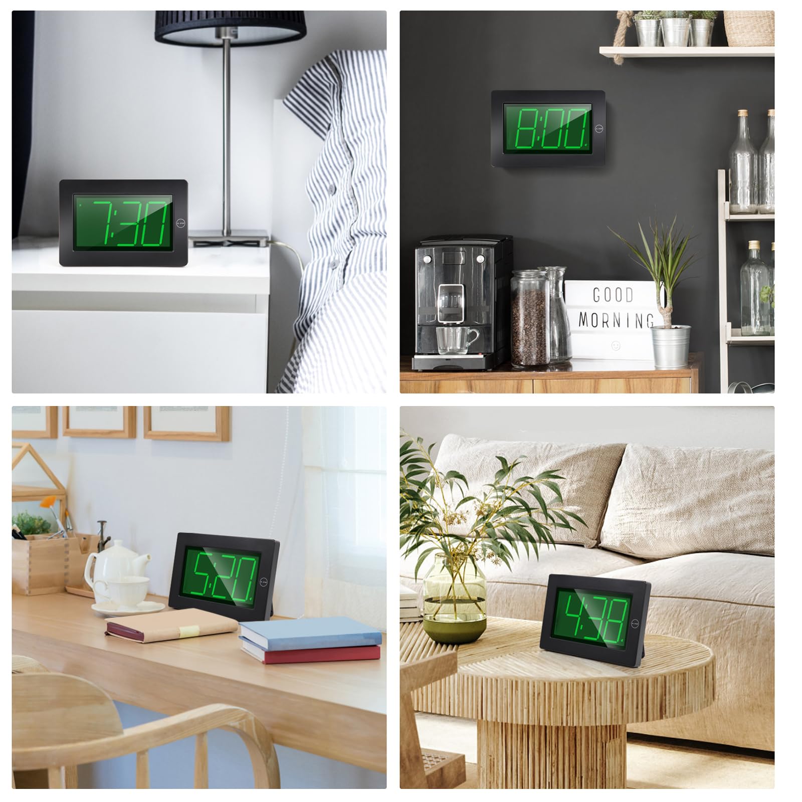 Timegyro Digitale led-klok, werkt op batterijen, slaapkamerwekker
