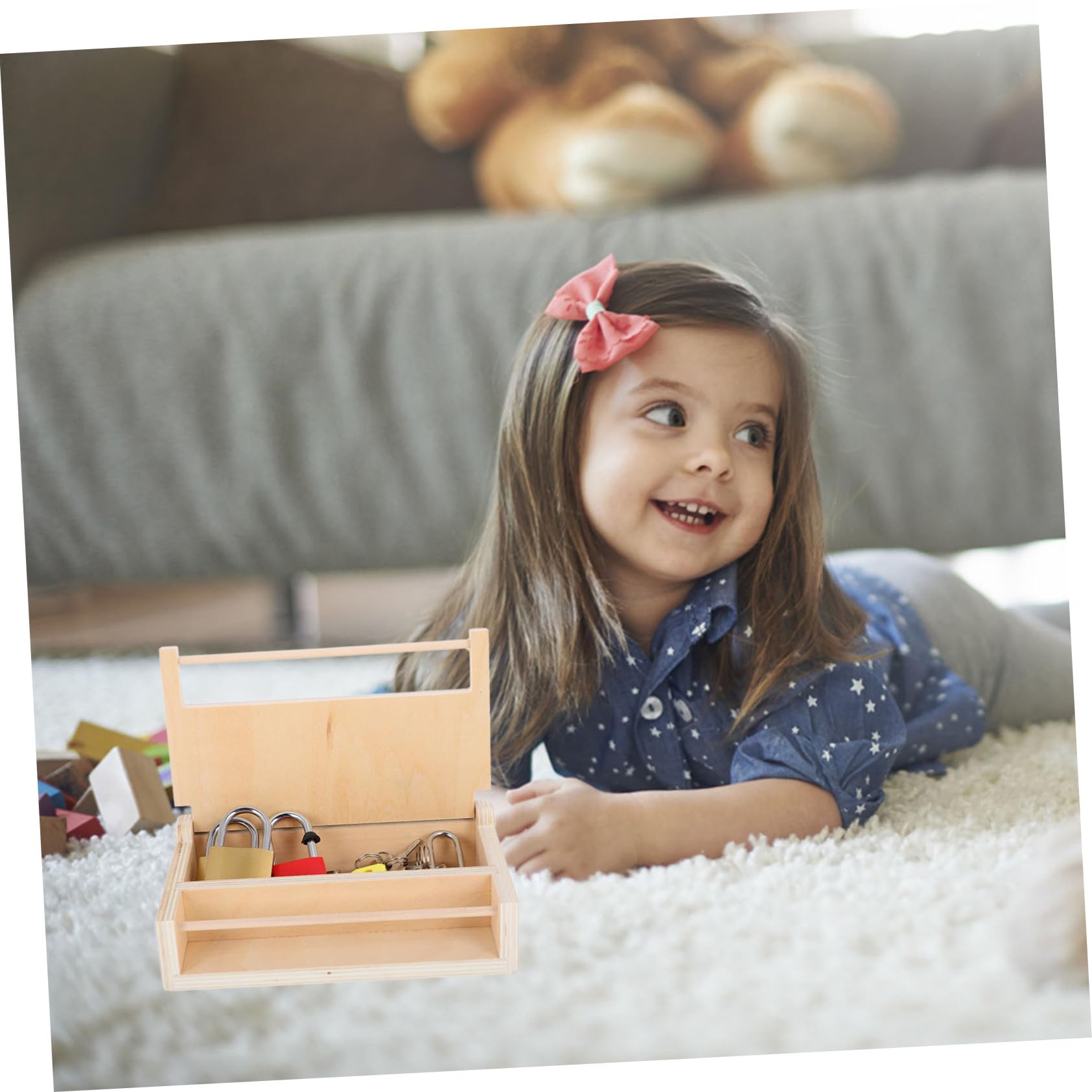 Gioco Lucchetti e Chiavi Montessori in Legno e Metallo | Ragazzo Ragazza e Toddlers, Gioco Educativo Meccanismi di Chiusura, Interazione Genitore-figlio