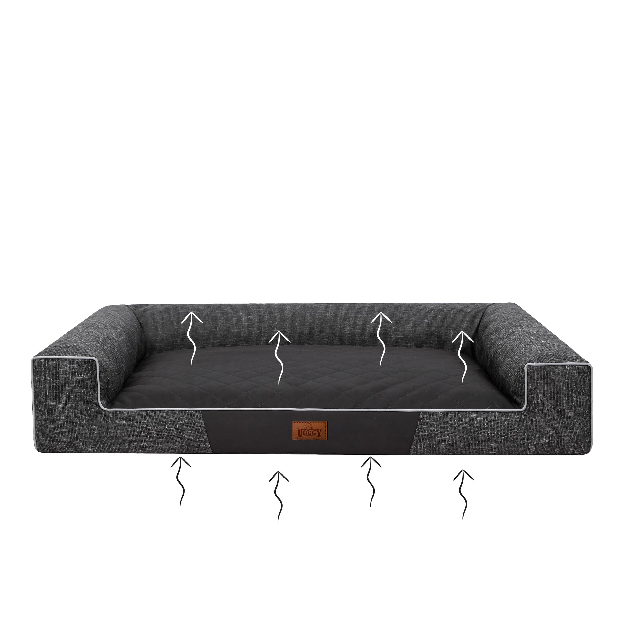Cama para mascotas, cojín para perros, cama para perros, cojín tumbado, cojín para perros, cama para mascotas, sofá para perros, color negro, piedras ecológicas, XL – 100 x 66 cm