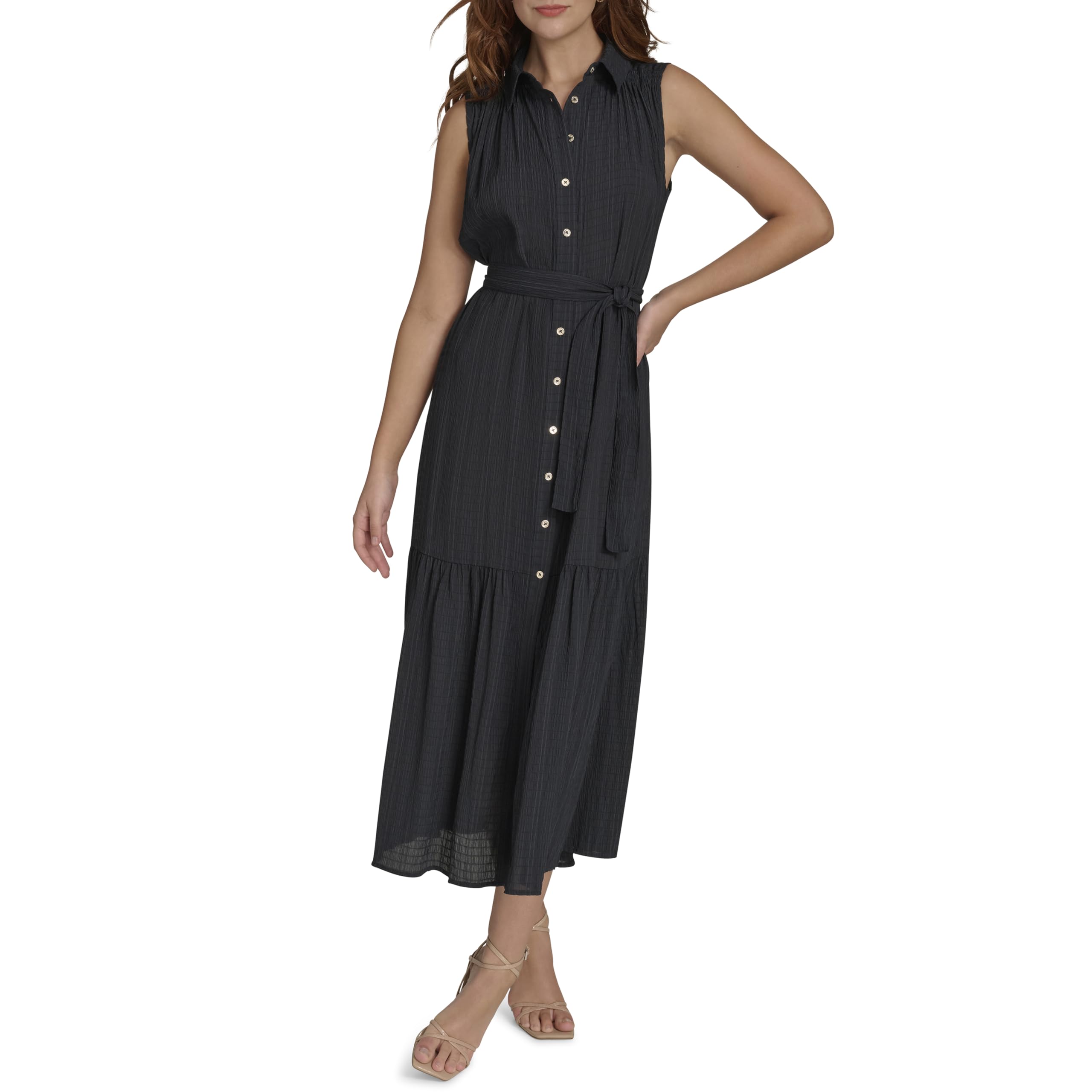 Tommy Hilfiger Damen Sleeveless Midi Shirt Dress Kleid