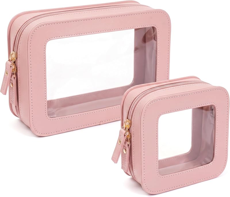 Necessaire LETGO para maquiagem e acessórios, conjunto com 2, Light Pink
