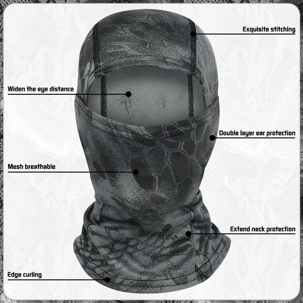 5PCS Camo Balaclava Ski Face_Mask Full Face_Mask Windproof UV Protection Cover for Men Women Outdoor