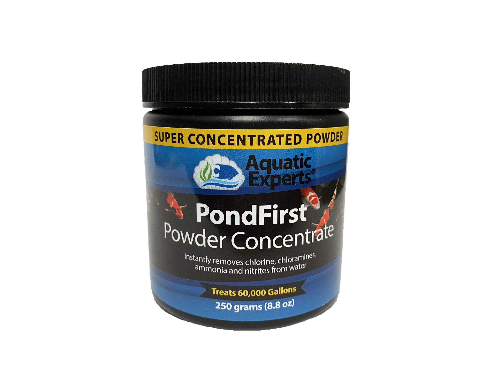PondFirst Pond Water Conditioner - Concentrated Instant Dechlorinator for Fish Ponds, Makes Water Safe for Koi and Goldfish, Made in The USA, Aquatic Experts (Powder - 250 Grams)