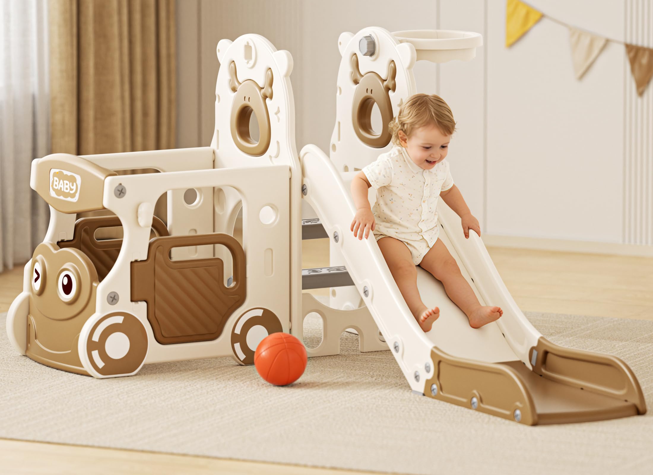 XJD 4 in 1 Toddler Slide, Kids Slide for 1-3 Toddler Outdoor Playset