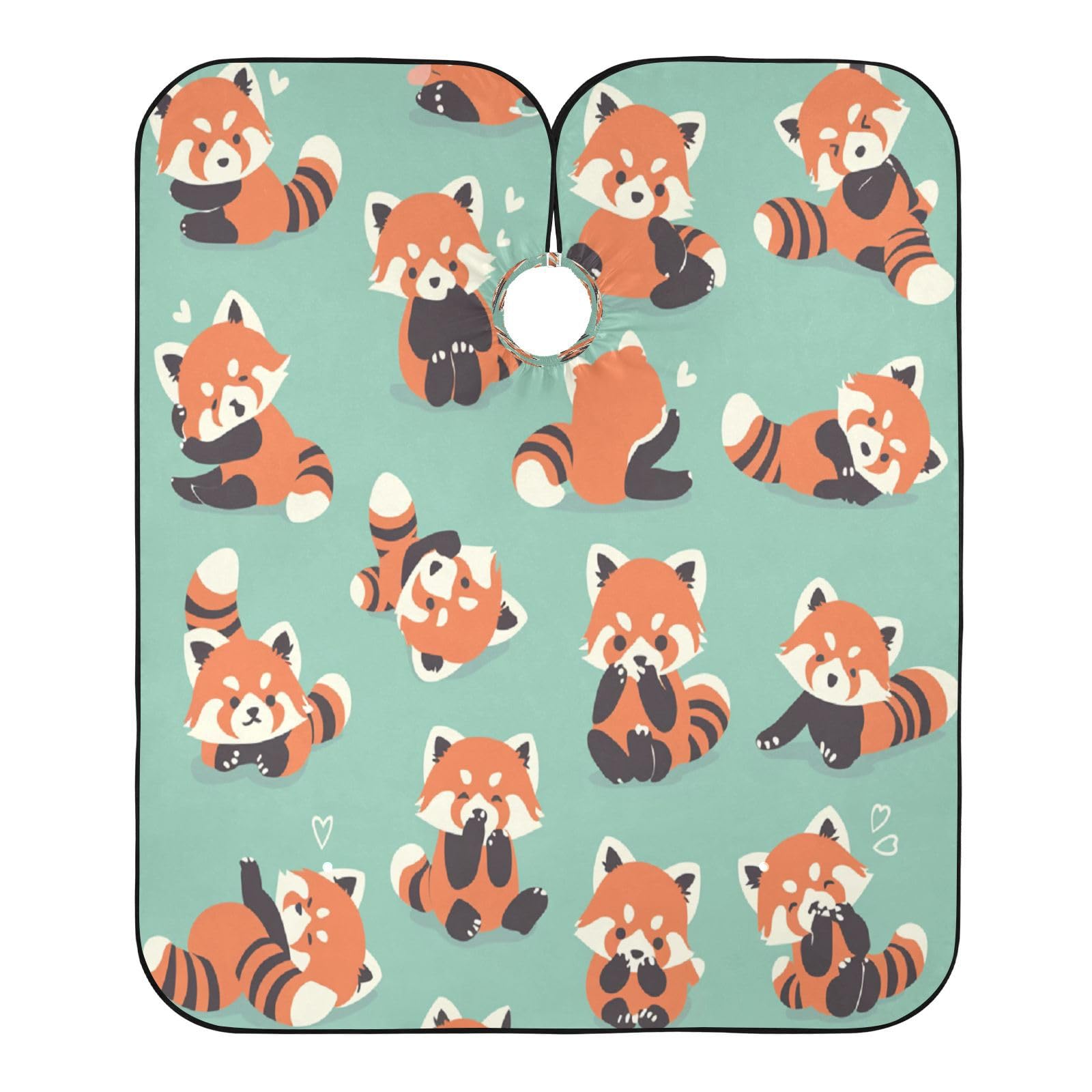 Kigai Cute Red Panda Hair Cutting Cape for Men & Women Waterproof Barber Cape Professional Hairdressing Salon Styling Apron with Adjustable Closure Snap