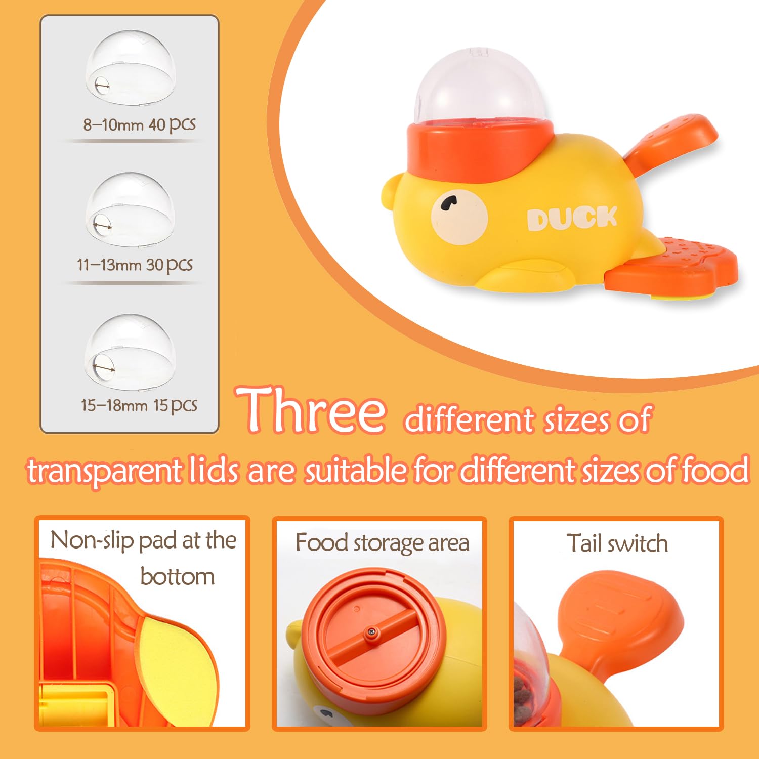 YINCORD Interactive Puzzle Feeder Toy For Dogs - Slow Feeder Rolling Ball With Quacking Sound