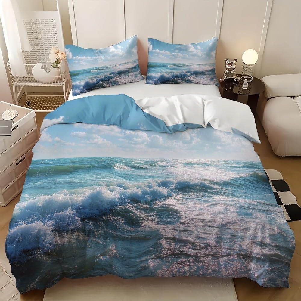 Zestaw pościeli 200 x 200 cm, krajobraz 3-częściowy, z 2 poszewkami na poduszki