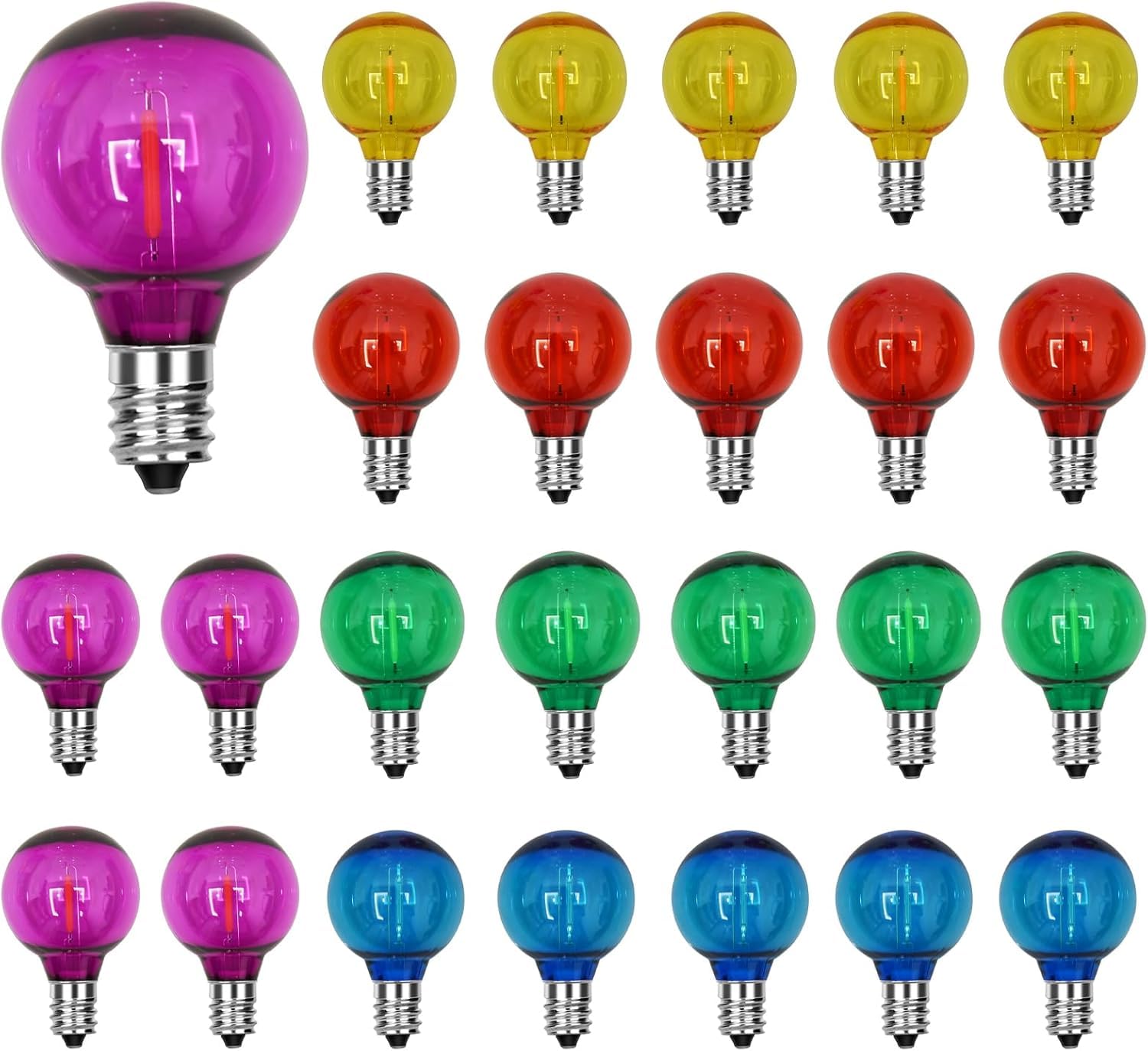 Amazon | Oviejo G40 色付きLEDライト電球 飛散防止 LED 0.6ワット