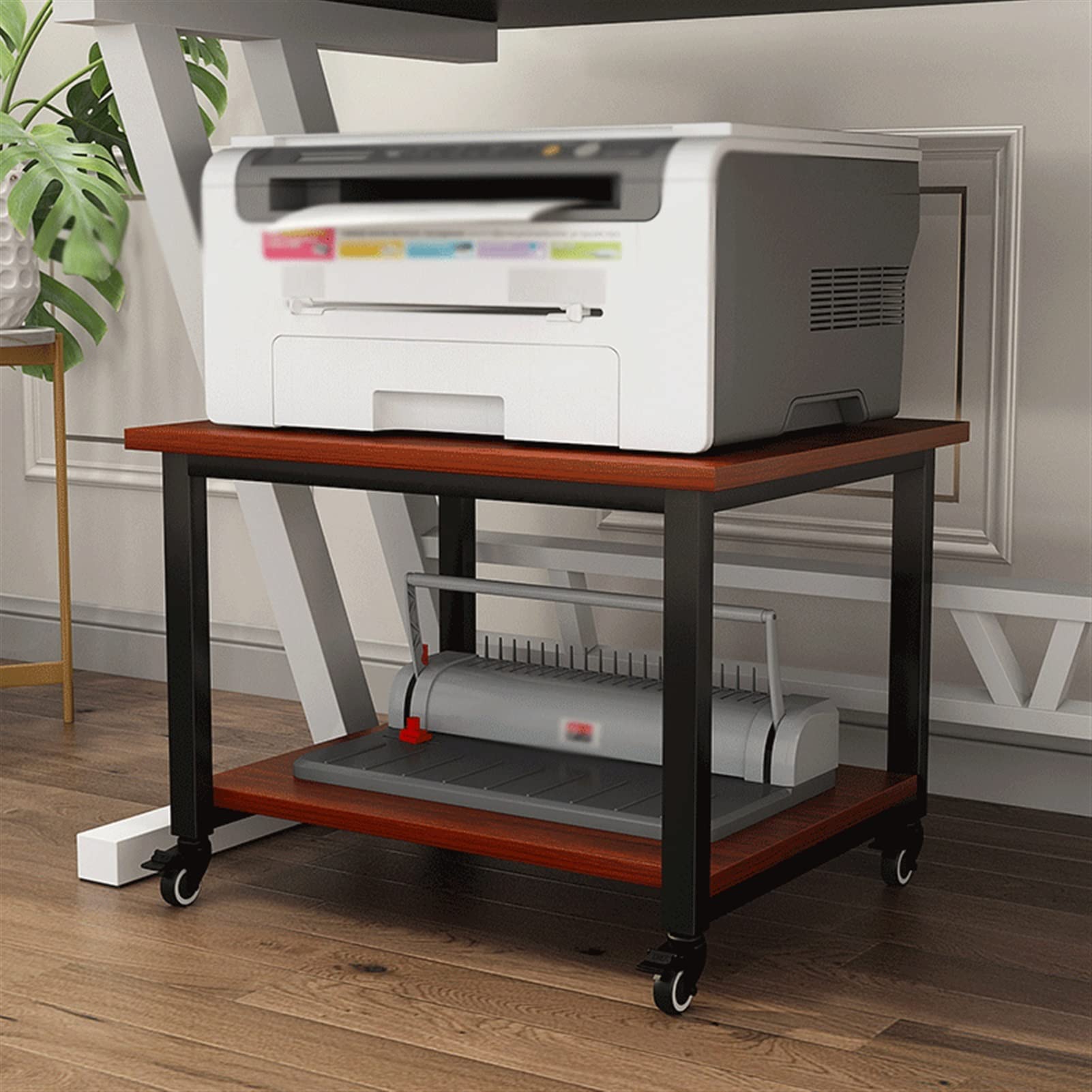 XBDLYQBD Kleine printerstandaard, rollen onder bureau printer trolley, kantoor beweegbare printer bureau met 4 wielen en vergrendelingsmechanisme, voor mini 3d printer, printerkar/printertafel