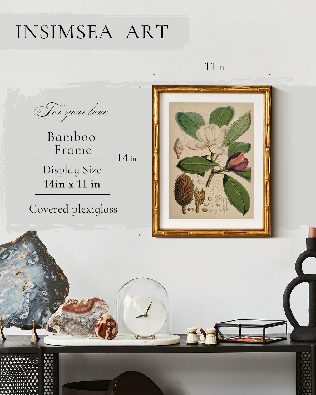 Amazon.com: InSimSea Gold Bamboo Framed Canvas Wall Art