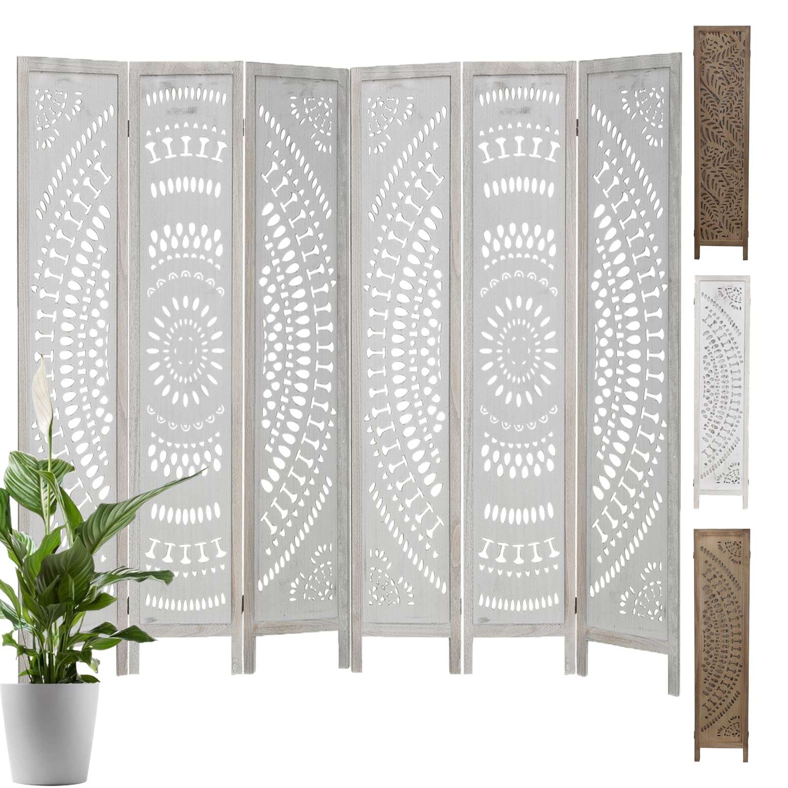 Buy 6 Panel Carved Wood Room Dividers 6FT Room Divider and Folding