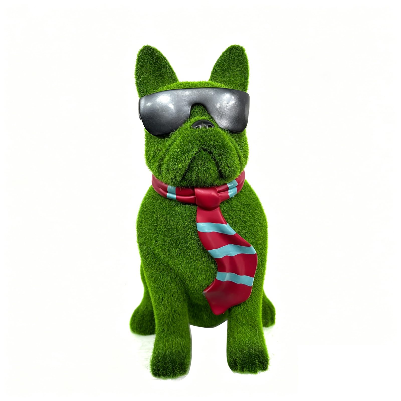 Xjdzineq Flocking Puppies Statue with Cool Sunglasses Portable Garden Ornament for Outdoor Landscape Decoration Realistic Dog Figurine