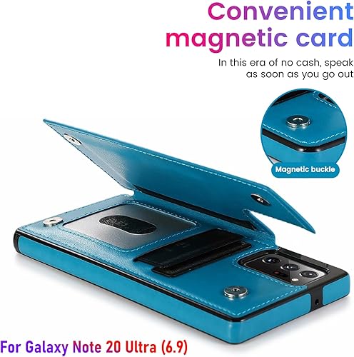 Miniatura 5 de LMDAMZ Funda tipo cartera para Galaxy Note 20 Ultra de 6.9 pulgadas con tarjetero, diseño de mandala en relieve de piel sintética con doble cierre