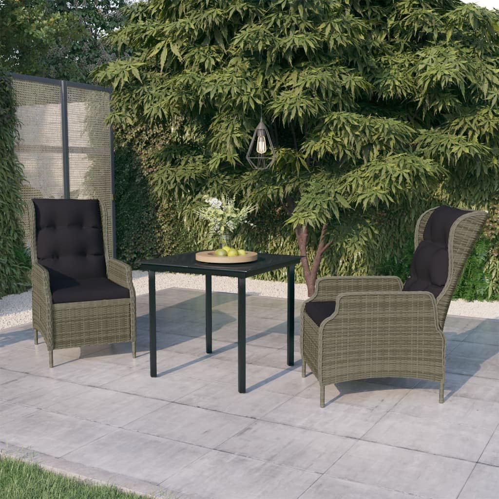 3 Piece Patio Dining Set,Outdoor Table Chairs,Patio Chairs,Outdoor Furniture,Conversation Furniture,Rattan furniturePerfect for Patio, Garden, Porch,Family Room,Sitting Area, Brown