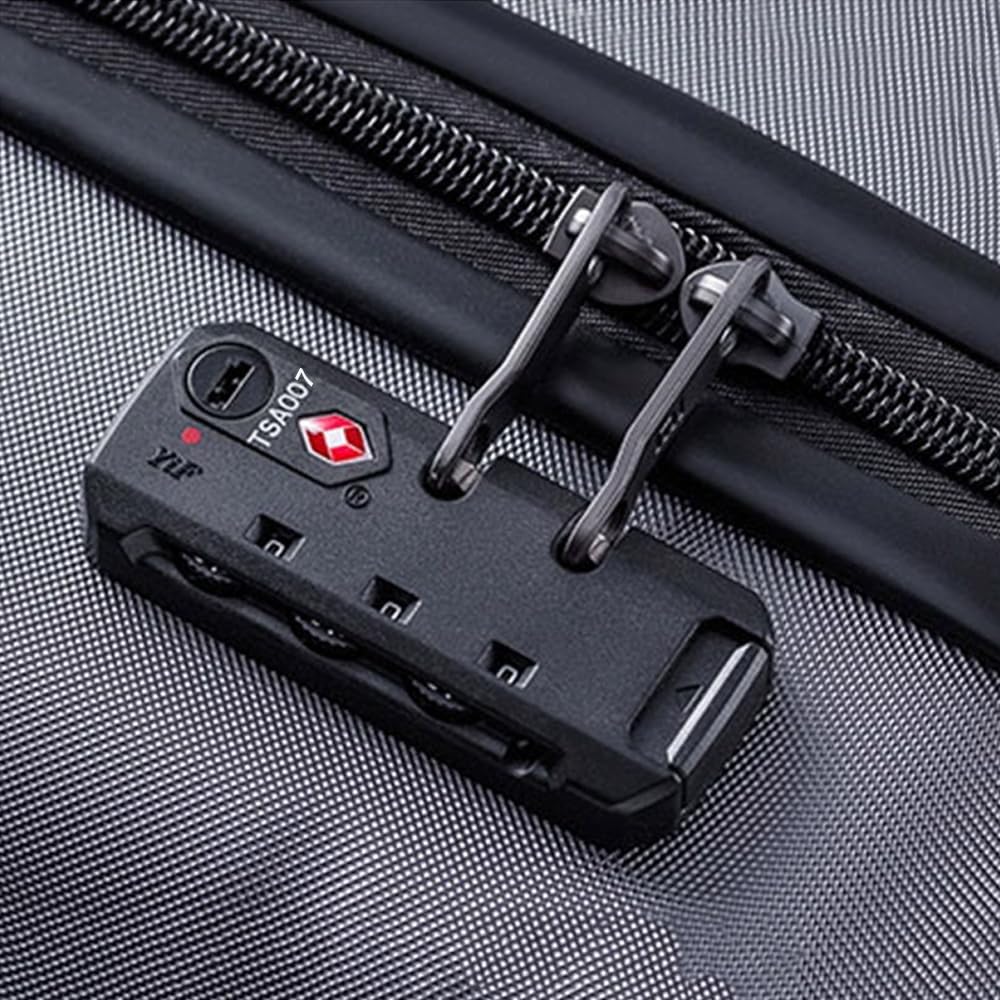 Lock in use on luggage