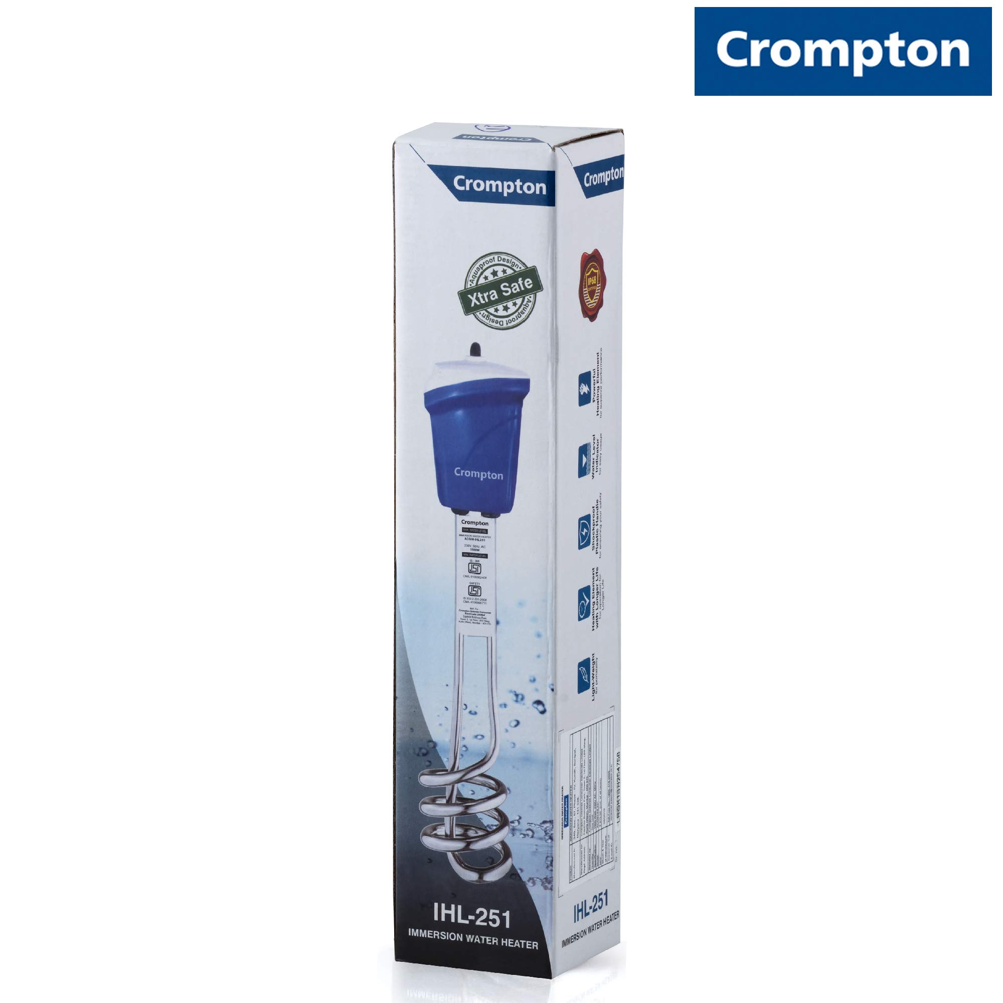 Buy Crompton IHL 251 1500-Watt Immersion Water Heater with Copper Heating  Element and IP 68 Protection Online at Low Prices in India - Amazon.in