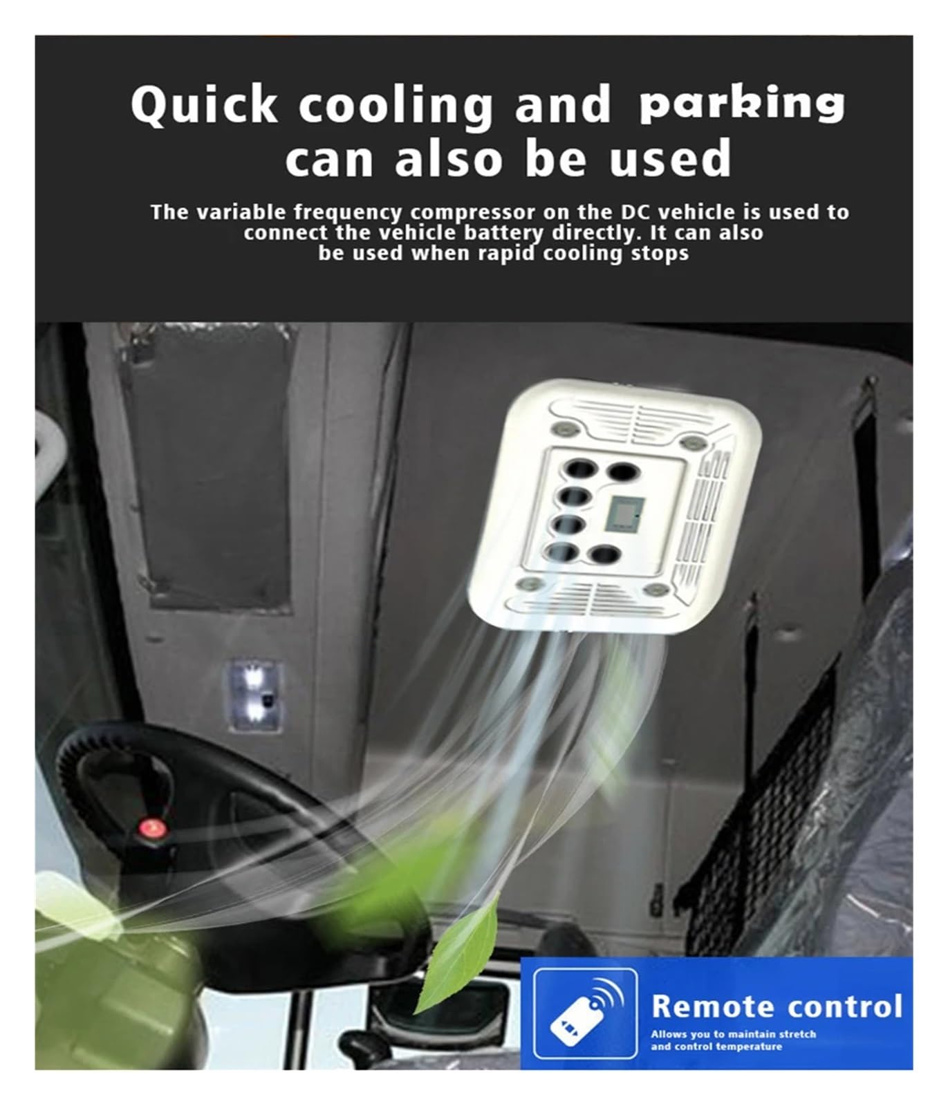 Aire Acondicionado Eléctrico Ultrafino For Techo De Coche, 15CM, 12V, For RV, CA 24V For Autocaravana Y Furgoneta Enfriamiento Rápido Funcionamiento Suave(White 12V)