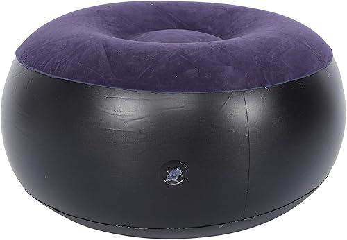 Miniatura 3 de Yctze Taburete redondo, 15 * 15 * 3 silla portátil de camping al aire libre taburete inflable flocado reposapiés para el hogar oficina viajes