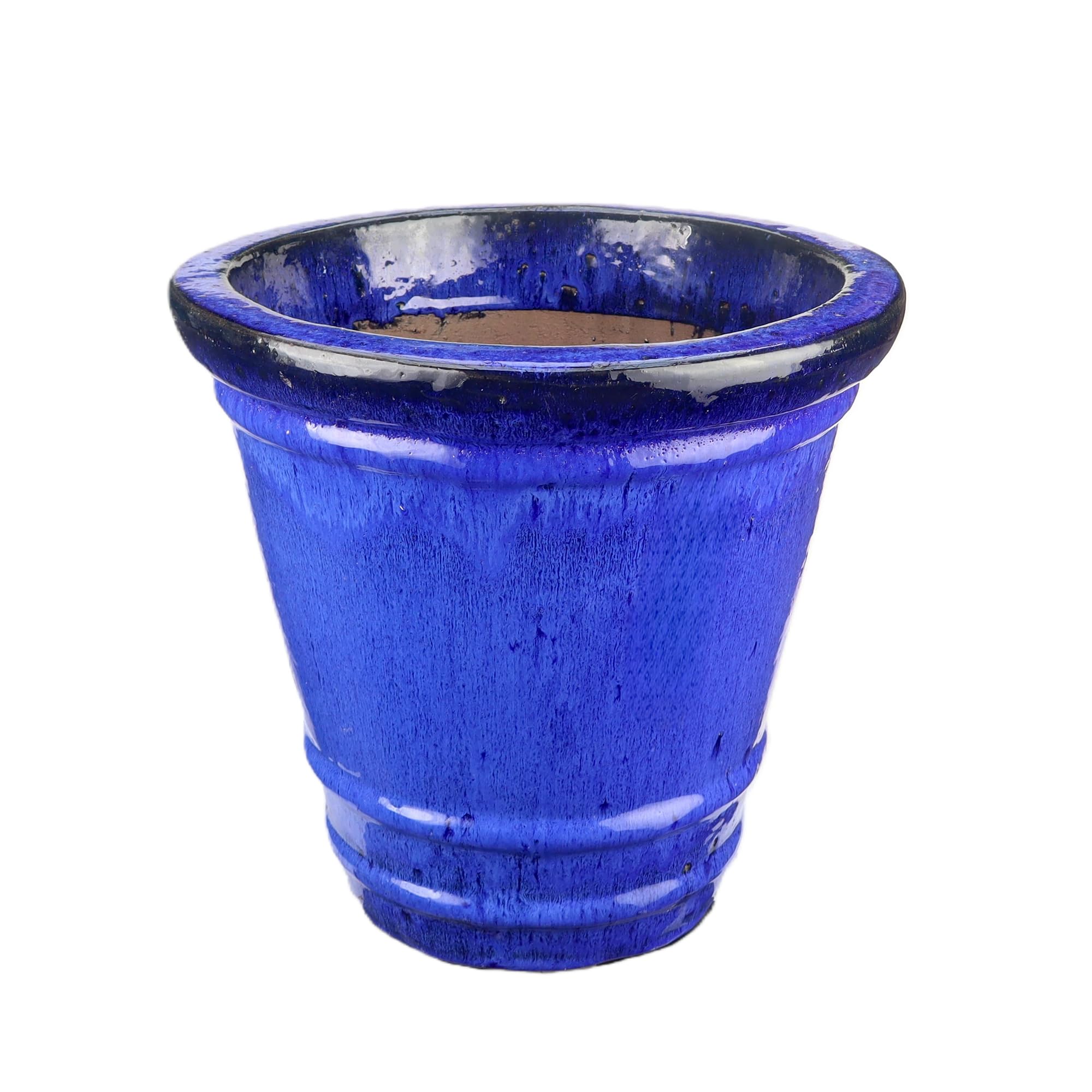 Steinzeug-Blumentopf/Pflanzkübel Conca Blau 32x31cm frostfest