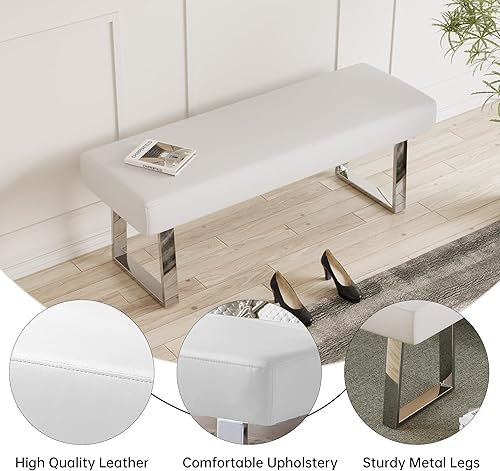 Miniatura 3 de jiexi Banco de dormitorio, banco tapizado con extremo de cama, banco pequeño de esquina para interiores, banco de cocina con patas de metal, para
