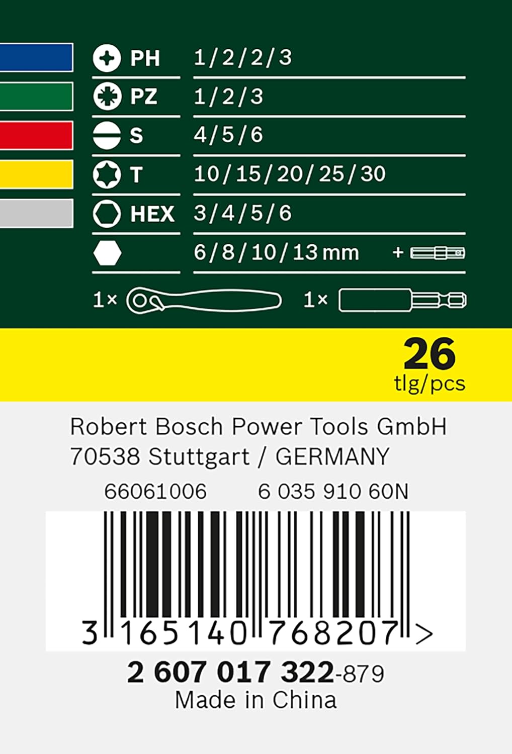 Bosch Accessories Bosch Jeu de 26 embouts de tournevis et cliquets (qualité extra dure, accessoires pour perceuse et tournevis) — vue 6