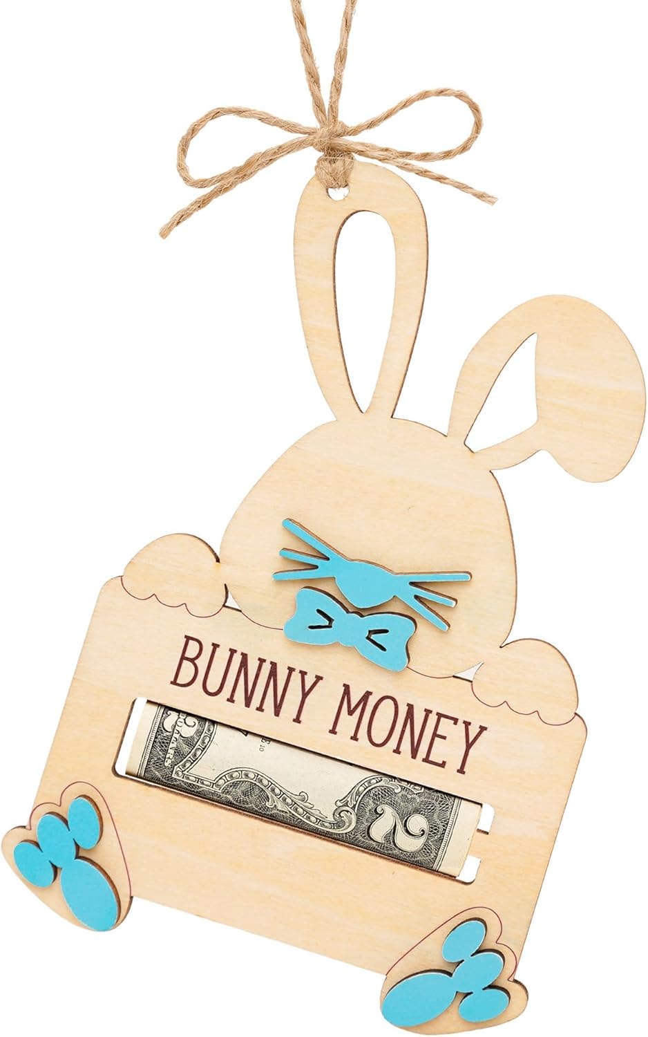 2 Pack Easter Bunny Money Holder for Cash, Easter Basket Stuffers Gift, Wooden Carrot Money Holder Gifts For Teens, Kids, Gifts For Boy, Girl, Grandchildren, Basket Decorations, Holiday Gift Ideas