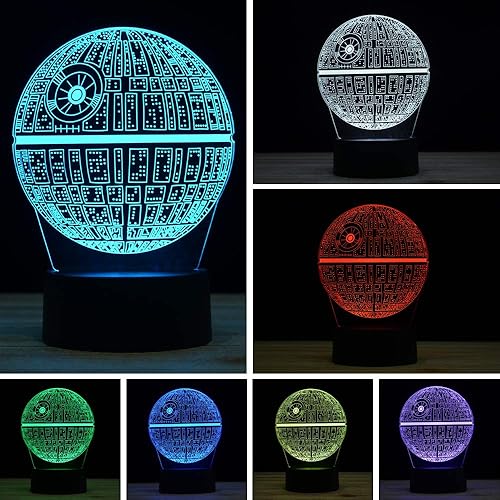 XINYUANLAI Lámpara de Mesa con Luz Nocturna de Ilusión 3D, 7 Colores con Cambio Gradual Automático, Luces LED Alimentadas por USB con Interruptor
