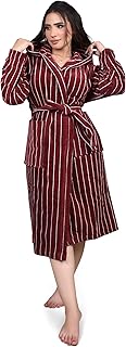 ZahraHome Burgundy Bathrobe-Stripe