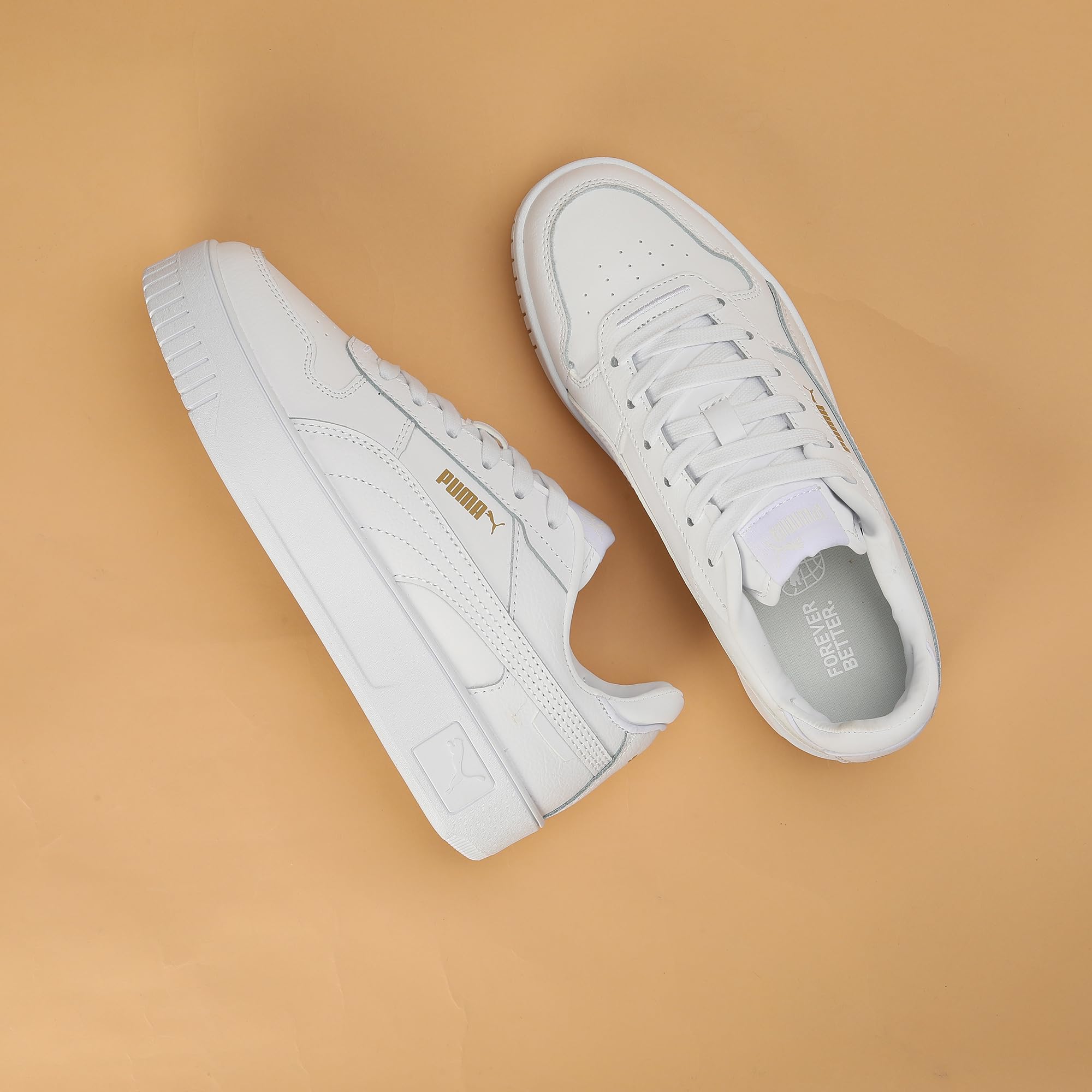 PUMA Damen Carina Street Sneaker, White White Gold, 40 EU